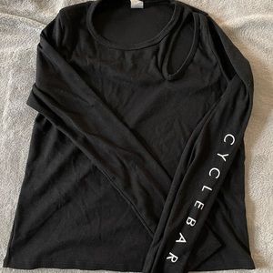 CYCLEBAR onzie branded long sleeve ribbed shoulder cutout - size mediun